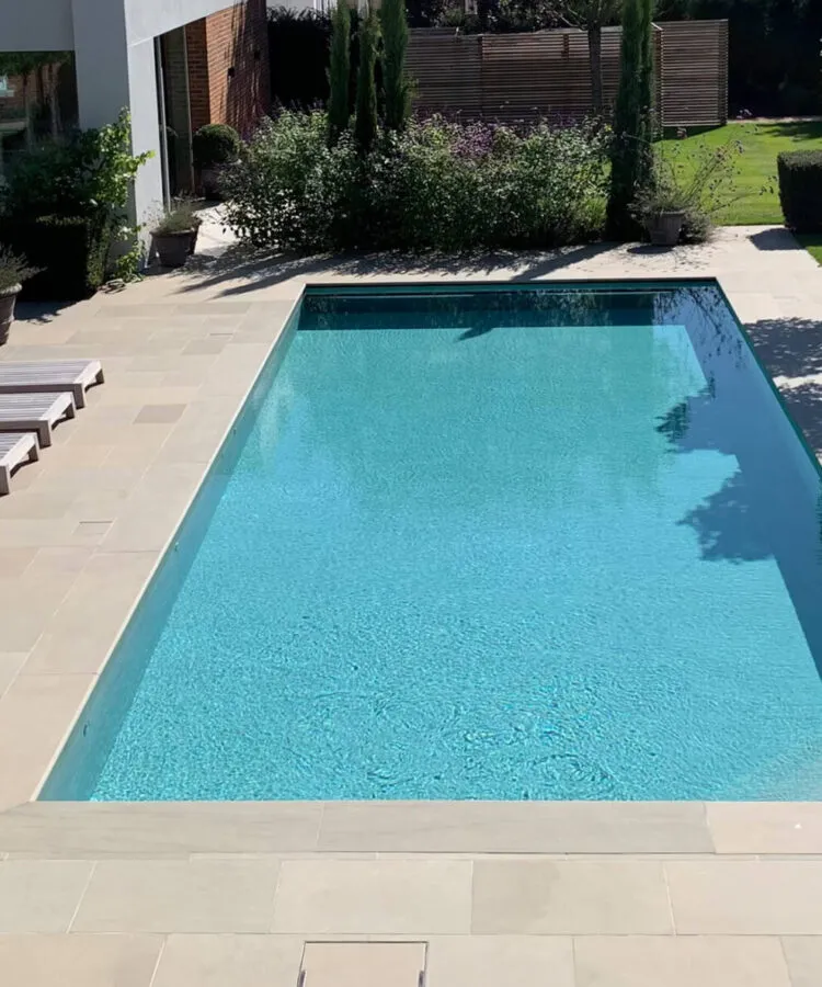 A classic shape outdoor Falcon Pool