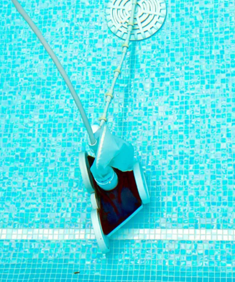 Close up of a pool cleaning machine